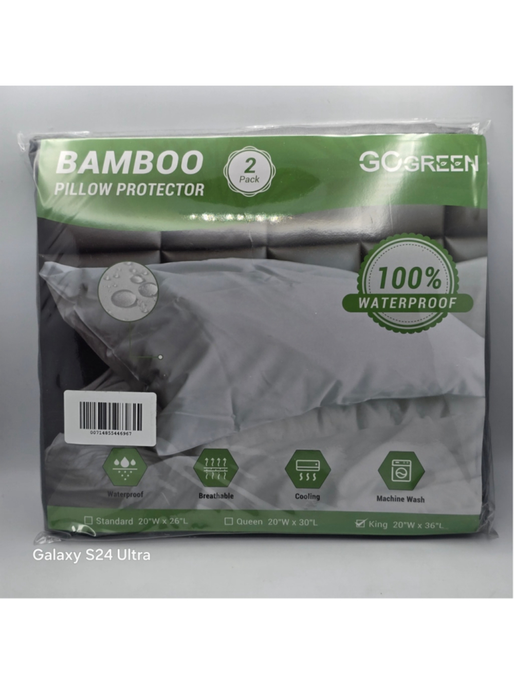 GoGreen Bamboo Pillow Protector 2-Pack King White